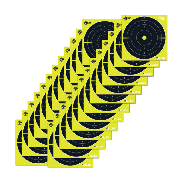 EZ-Aim 15213 Splash Reactive  8" Bullseye Hanging Paper 8" x 8" Black/Yellow White 25 Per Pkg — view 1