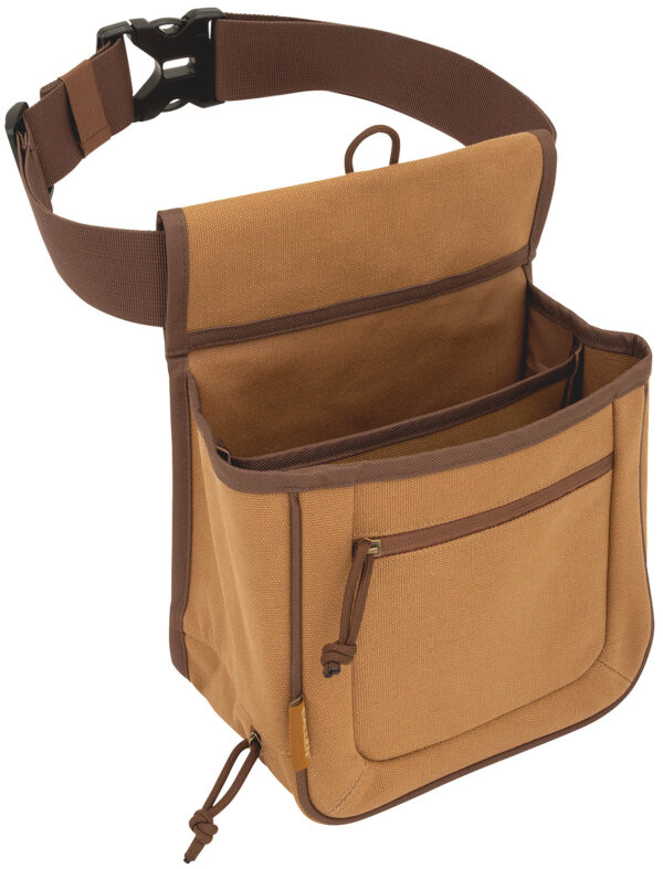 Allen 8332 Rival Double Compartment Shell Bag Tan Canvas Holds 2 Boxes of 2 3/4" 12 Gauge Shells Side By Side — view 1