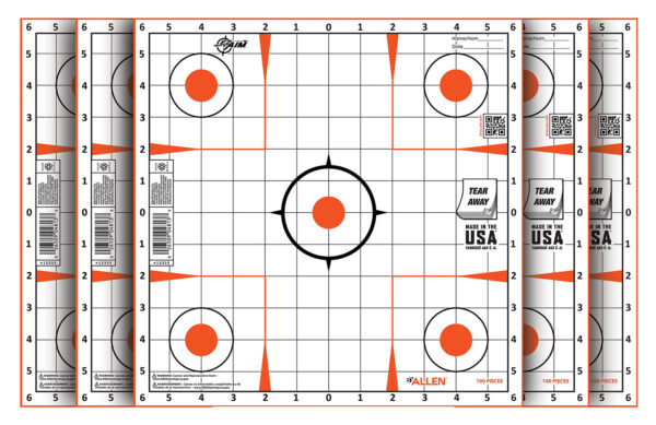 EZ-Aim 15333100 Sight-In  Grid Paper Self-Adhesive 12" x 12" Orange/White 100 Per Pack — view 1