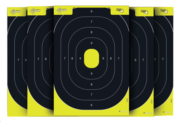 EZ-Aim 1537230 Splash Reactive  IPSC Silhouette Paper Hanging 12.50" W X 18.25" H Chartreuse/Black 30 Per Pkg — view 1