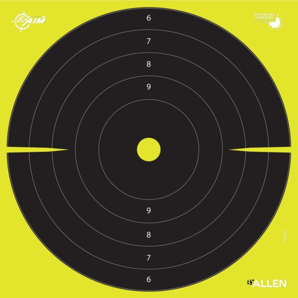 Allen 15214-30 EZ Aim Splash  Bullseye Hanging Paper Black/Chartreuse 30Pack — view 1