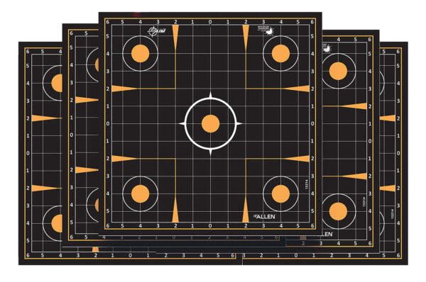 EZ-Aim 1531410 Splash Reactive  Self-Adhesive Paper Black/Orange 12"x12" Sight-In Grid 10 Pack — view 1
