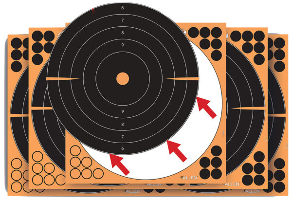 EZ-Aim 1531710 Splash Reactive  Self-Adhesive Paper Black/Orange  12"x12" Bullseye 10 Pack — view 1