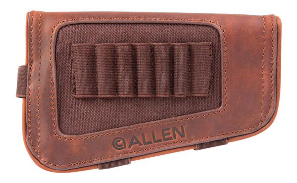 Allen 8517 New Castle Buttstock Cartridge Carrier Brown Leather 7rd Rifle Buttstock Mount — view 1