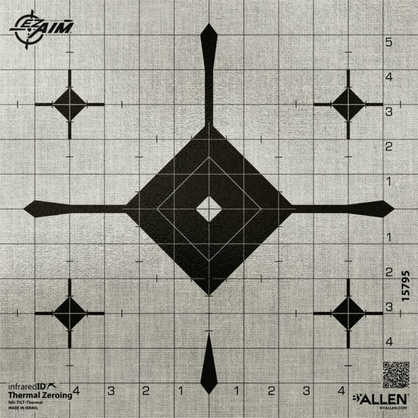 EZ-Aim 15795 Grid Bullseye Adhesive Thermal ID Bullseye Paper 12" x 12" Gray — view 1
