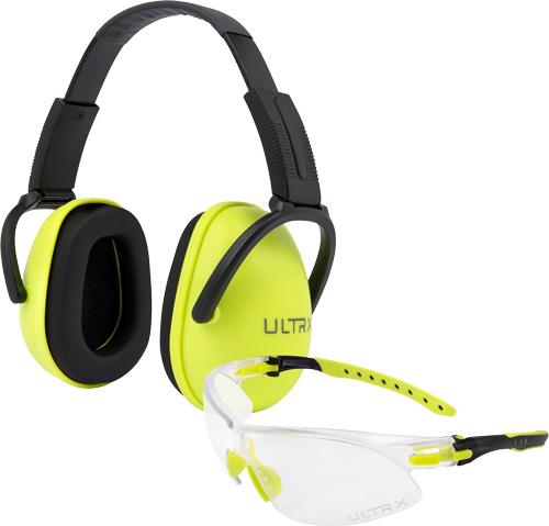 ULTRX BLOCKER EAR & EYE COMBO - YOUTH LIME MUFF/CLEAR EYES — view 1