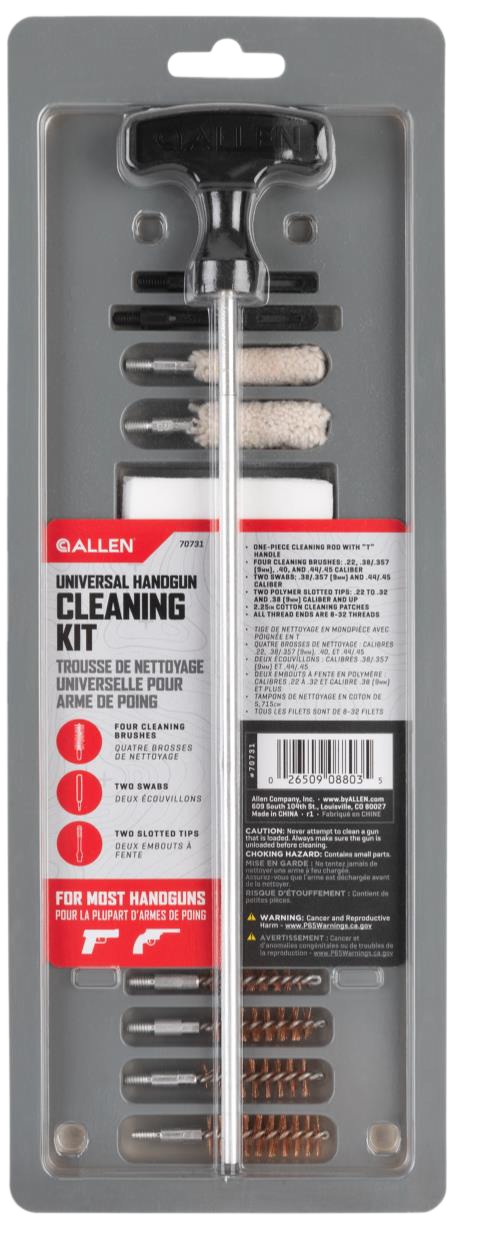 Allen 70731 Universal Cleaning Kit 22-44/45 Handgun — view 1