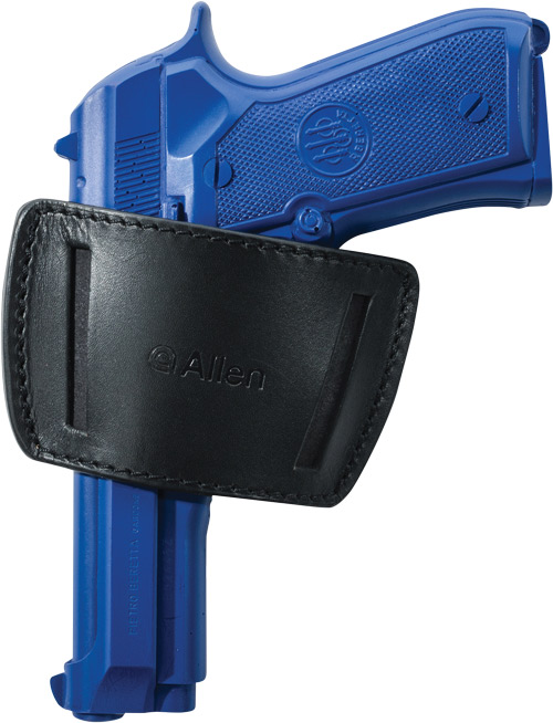 ALLEN BELT SLIDE HOLSTER AMBI - LEATHER MED FRAME AUTOS BLACK — view 1