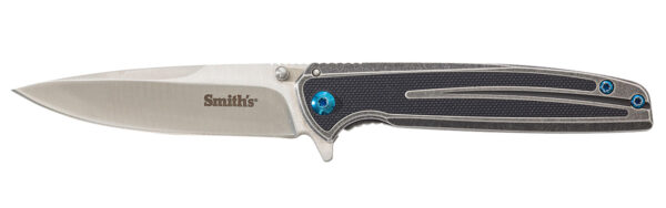 Smiths Products 51275 Imfima  3.26" Folding Drop Point Plain Bead Blasted 3Cr13MoV SS Blade/ Bead Blasted Stainless Steel Handle Includes Pocket Clip — view 1
