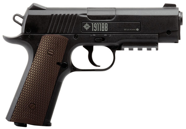 Crosman 40001 1911 Air Pistol CO2 177 20+1 Smooth Bore Barrel, Fixed Front/Fixed Notch Rear Sights, Black Checkered Polymer Grips — view 1