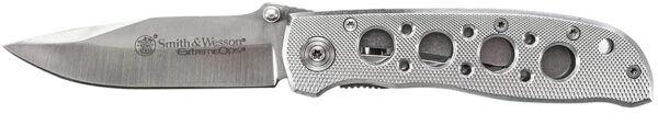 Smith & Wesson Knives CK105HCP Extreme Ops  3.22" Folding Drop Point Plain 7Cr15MoV SS Blade Aluminum Handle Includes Pocket Clip — view 1