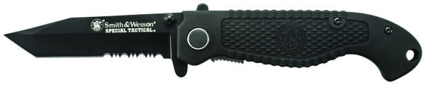 Smith & Wesson Knives CKTACBSCP Special Tactical  3.50" Folding Part Serrated Stainless Steel Blade 4.60" Black — view 1