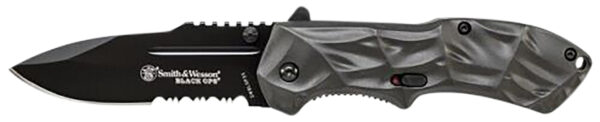 Smith & Wesson Knives SWBLOP3CP Black Ops  3.40" Folding Tanto Plain 4034 SS Blade Aluminum Handle Includes Pocket Clip — view 1
