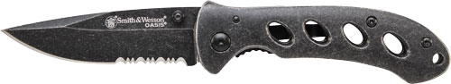 S&W OASIS SMALL LINER LOCK - KNIFE 2.6" STONEWASH BLADE — view 1