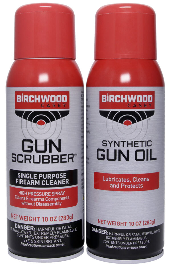 Birchwood Casey 33302 Gun Scrubber & Synthetic Gun Oil Combo Pack 10 oz. Aerosol Can 2 Pack — view 1
