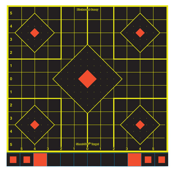 Birchwood Casey 34211 Shoot-N-C Sight-In Self-Adhesive Paper Black/Yellow/Red 12" 5-Diamond 100 Pack — view 1