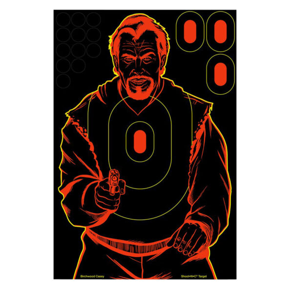 Birchwood Casey 34645 Shoot-N-C Reactive Target Self-Adhesive Paper Black/Red 12"x18" Bad Guy Silhouette 5 Pack — view 1