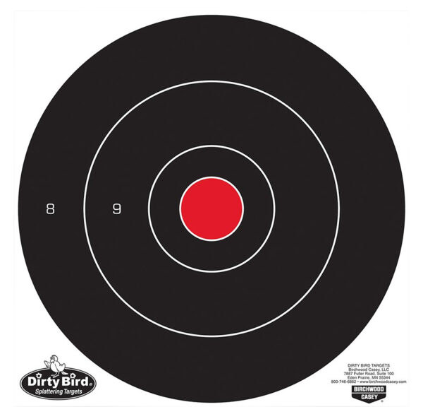 Birchwood Casey 35070 Dirty Bird  12" Bullseye Tagboard Hanging Universal Black/Red 100 Per Pkg — view 1