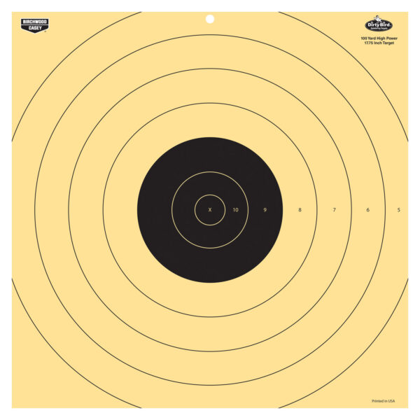 Birchwood Casey 35186 Dirty Bird  17.25" Bullseye Tagboard Hanging 100 yds Rifle Black/White 5 Pack — view 1