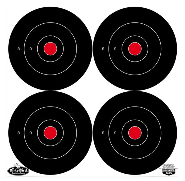 Birchwood Casey 35570 Dirty Bird  6" Bullseye Tagboard Hanging Black/White 100 Per Pkg — view 1