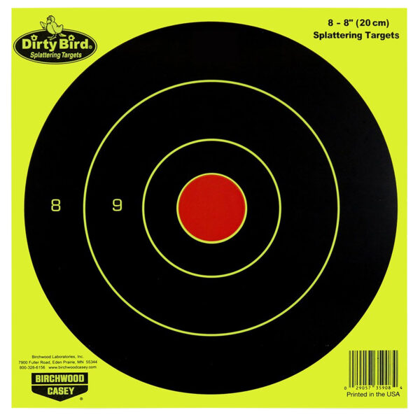 Birchwood Casey 35950 Dirty Bird  Bullseye Paper Hanging Pistol/Rifle Black/Yellow 50 Per Pkg — view 1