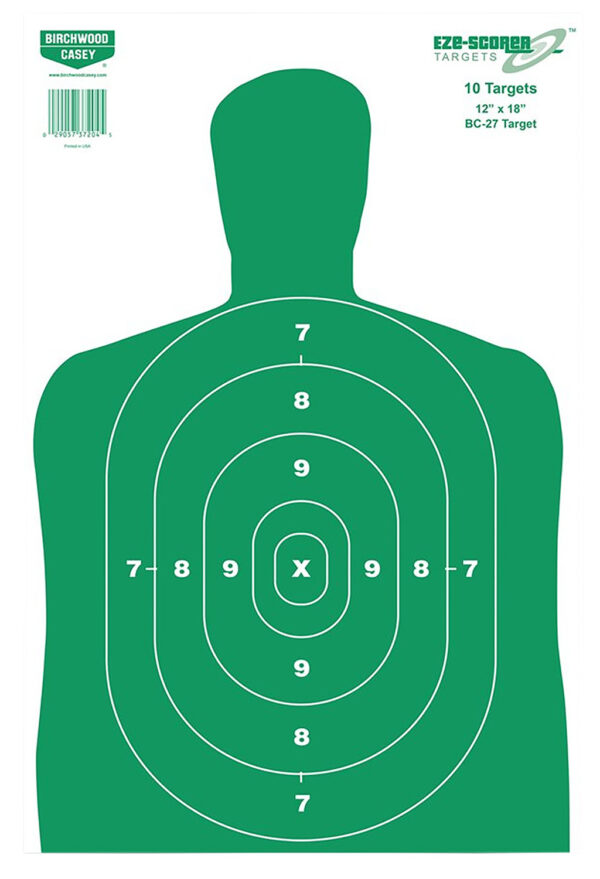 Birchwood Casey 37010 EZE-Scorer BC-27 Silhouette Paper Target 12" x 18" 100 Per Pkg — view 1