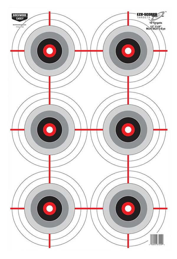 Birchwood Casey 37063 EZE-Scorer  Bullseye Paper 12" x 18" Black/White Pkg of 100 — view 1