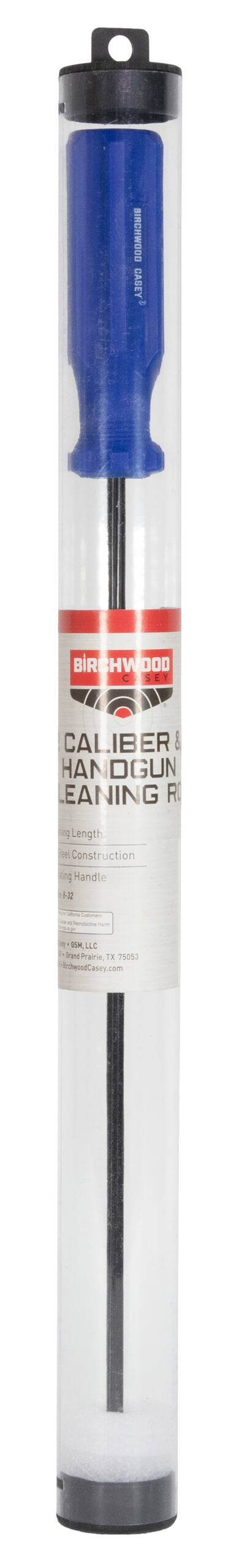 Birchwood Casey 41409 Cleaning Rod  Steel 22 Cal Handgun Firearm 12" Long Includes Reusable Storage Tube — view 1