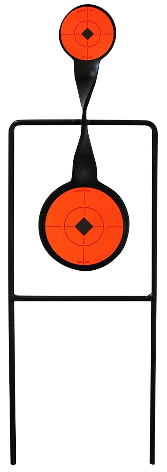 Birchwood Casey 46221 World of Targets Sharpshooter Rimfire Pistol/Rifle AR500 Steel Black/Orange Bullseye Illustration Impact Enhancement Motion — view 1
