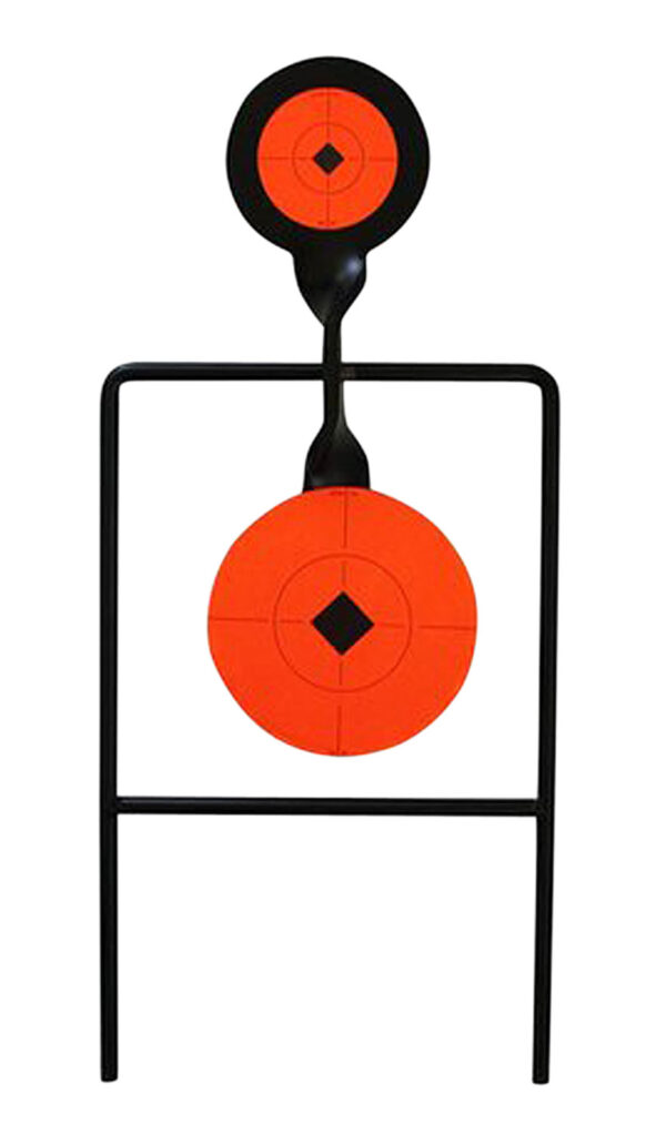 Birchwood Casey 46344 World of Targets Super Double Mag Spinner 4.50"/6" Handgun Black/Orange Steel Circle w/Crosshair & Diamond 0.37" Thick Standing — view 1