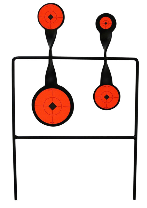 Birchwood Casey 46422 World of Targets Duplex Rimfire Pistol/Rifle AR500 Steel Black/Orange Bullseye Illustration Impact Enhancement Motion — view 1