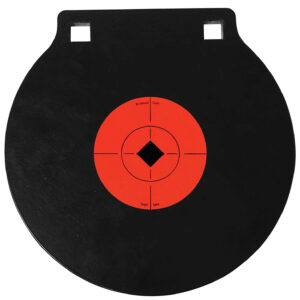 Birchwood Casey 47615 World of Targets Double Hole 10" Pistol/Rifle Black/Orange AR500 Steel Circle w/Crosshair & Diamond 0.38" Thick Hanging