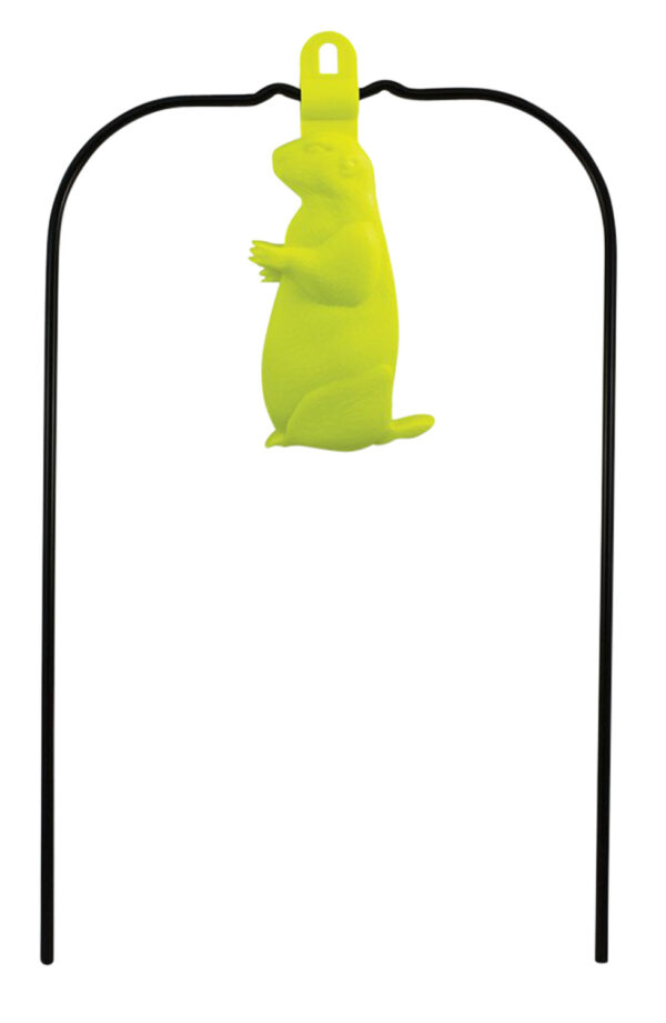Birchwood Casey 48022 Ground Strike Hanging Prairie Dog Pistol/Rifle Rubber/Metal Yellow Prairie Dog Illustration Impact Enhancement Motion — view 1