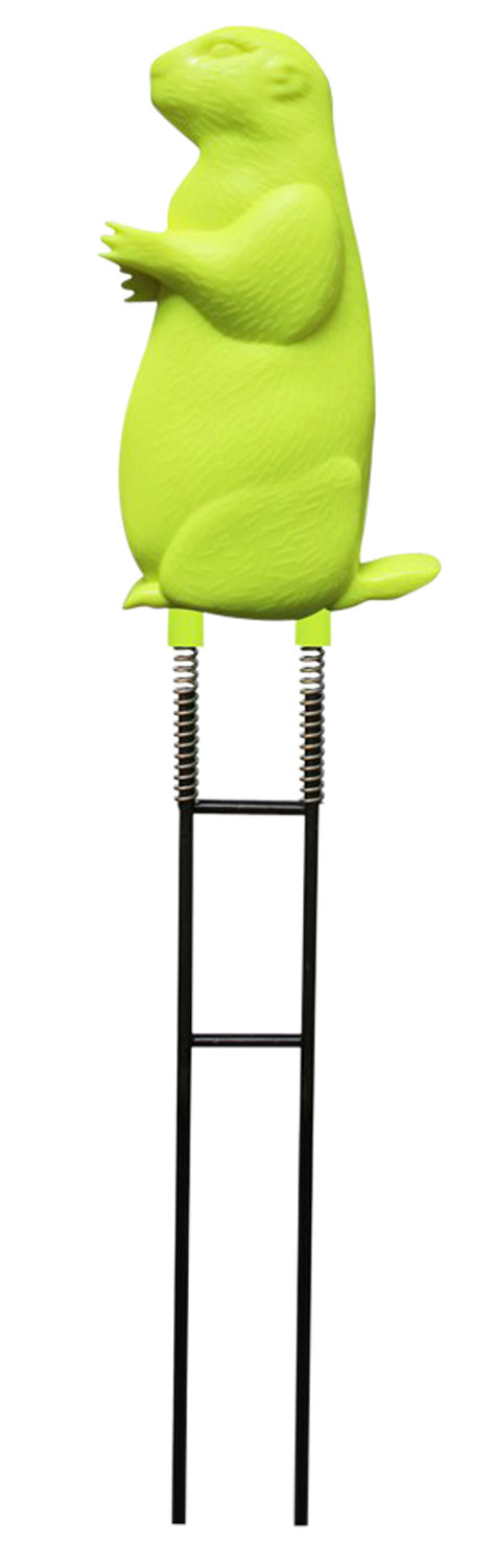 Birchwood Casey 48030 Ground Strike Prairie Chuck Pistol/Rifle Rubber/Metal Yellow Green Prairie Dog Illustration Impact Enhancement Motion — view 1