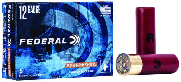Federal F13100 Power-Shok Magnum 12Gauge 3" 1 7/8oz 00BuckShot 5 Per Box/50 Case — view 1