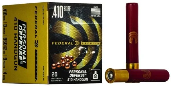 FEDERAL PERSONAL DEFENSE AMO 410GA 3" 9 PELLET 4 BUCK 20RD (10 BOX CASE) — view 1