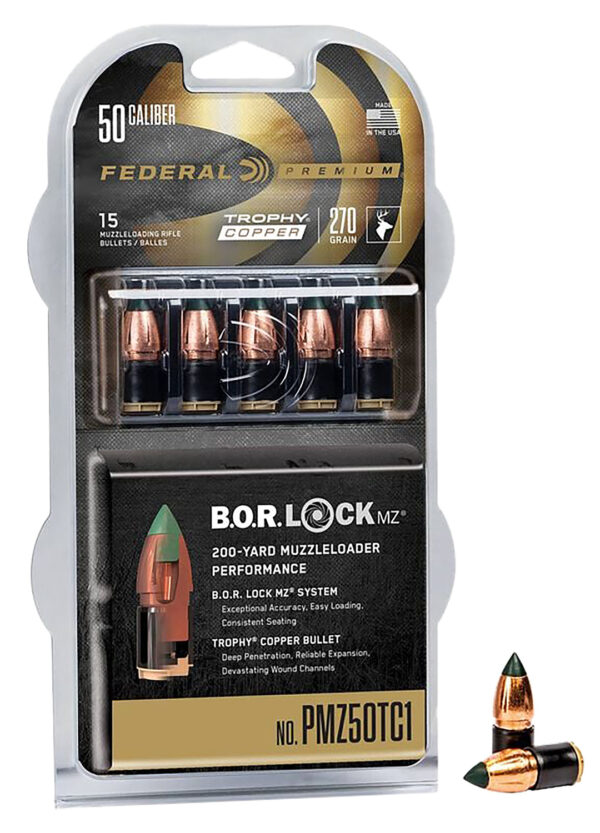 Federal PMZ50TC1 Trophy  50Cal 270gr Trophy Copper 15/Box — view 1