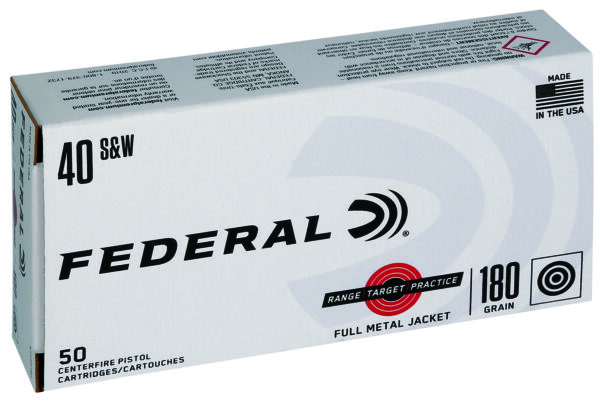 Federal RTP40180 Range & Target  40S&W 180gr Full Metal Jacket 50 Per Box/20 Case — view 1
