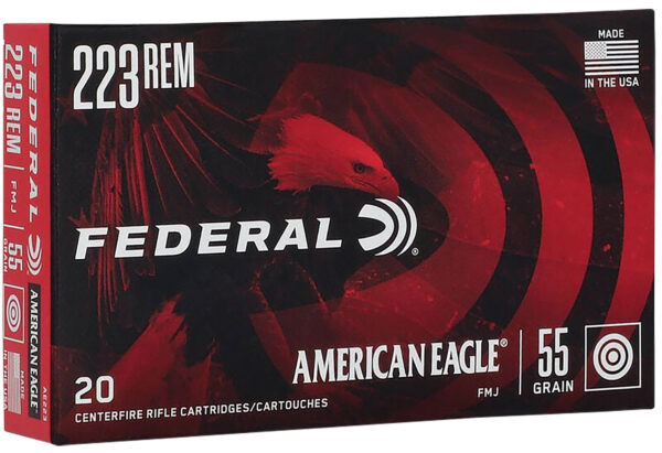 Federal AE223 American Eagle Rifle 223Rem 55gr Full Metal Jacket Boat Tail 20 Per Box/25 Case — view 1