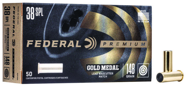 Federal GM38A Premium Gold Medal 38Special 148gr Lead Wadcutter 50 Per Box/20 Case — view 1