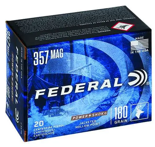 FEDERAL POWER SHOK AMO 357 MAG 180GR JHP 20RD (25 BOX CASE) — view 1