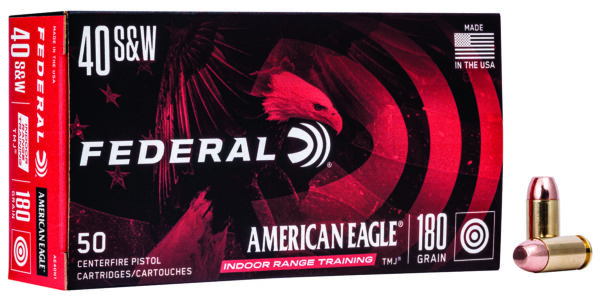 Federal AE40N1 American Eagle Indoor Range Training 40S&W 180gr Total Metal Jacket 50 Per Box/20 Case — view 1