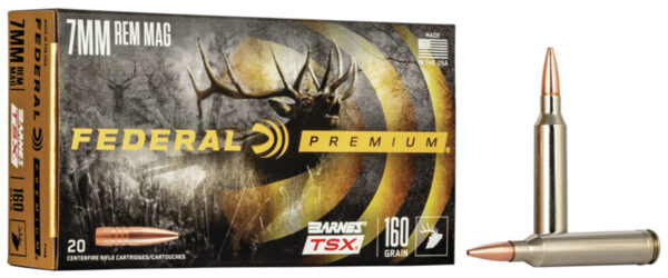 Federal P7RN Premium  7mmRemMag 160gr Barnes TSX 20 Per Box/10 Case — view 1