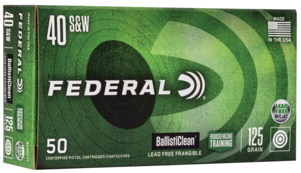 Federal BC40CT1 BallistiClean Reduced Hazard Training 40S&W 125gr Lead Free Frangible 50 Per Box/20 Case — view 1
