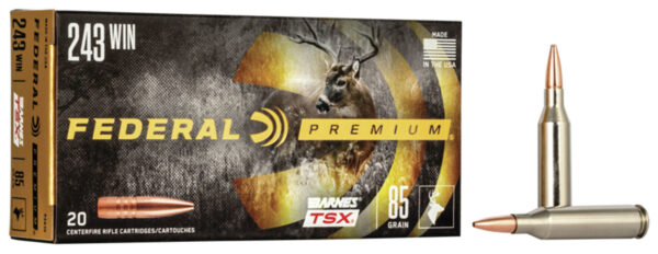 Federal P243K Premium  243Win 85gr Barnes TSX 20 Per Box/10 Case — view 1
