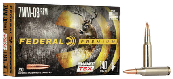 Federal P708C Premium  7mm-08Rem 140gr Barnes TSX 20 Per Box/10 Case — view 1