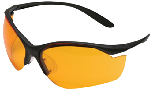 Howard Leight R01537 Uvex Vapor II Shooting Glasses Adult Orange Lens Anti-Fog Polycarbonate Black Frame — view 1
