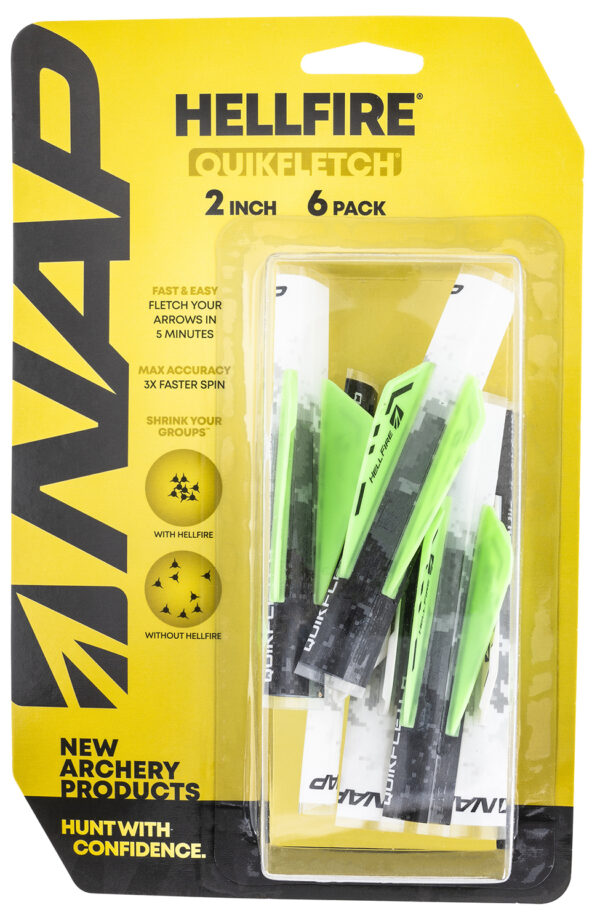 NAP NAP60035 Quickfletch Hellfire Fletching White Green/ 6 Pack — view 1