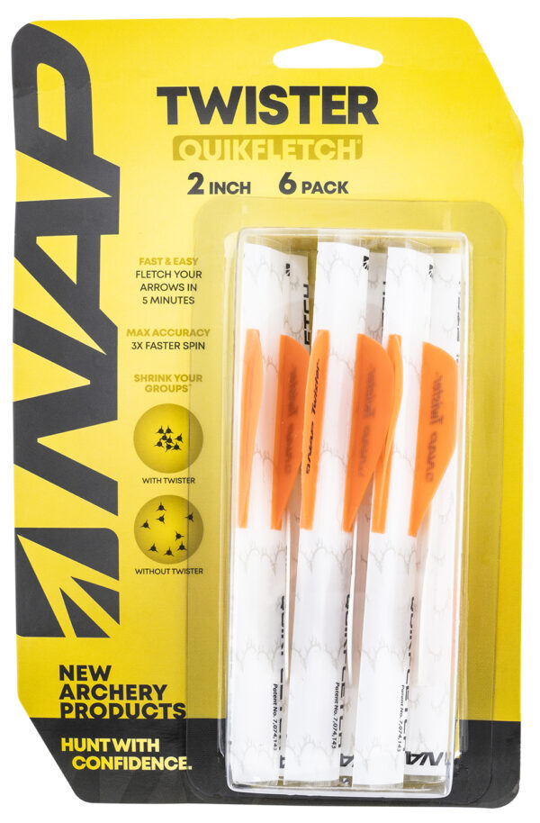 NAP NAP60637 Quickfletch Twister White Orange/ 6 Pack — view 1