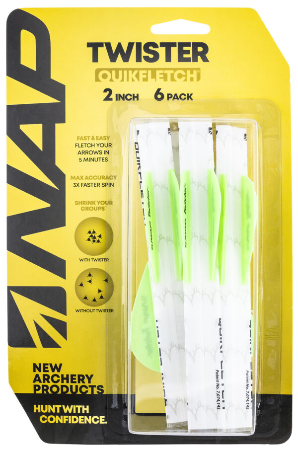 NAP NAP60638 Quickfletch Twister Fletching White Green/ 6 Pack — view 1